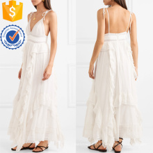 Dernière Conception 2019 Dentelle Blanche Spaghetti Strap Coton Maxi Dress Fabrication En Gros Mode Femmes Vêtements (TA0274D)